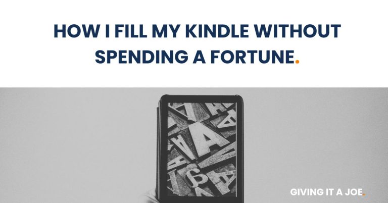 how I fill my kindle - giving it a Joe