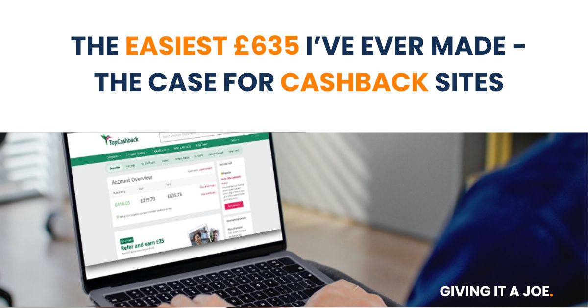 Laptop showing topcashback earnings